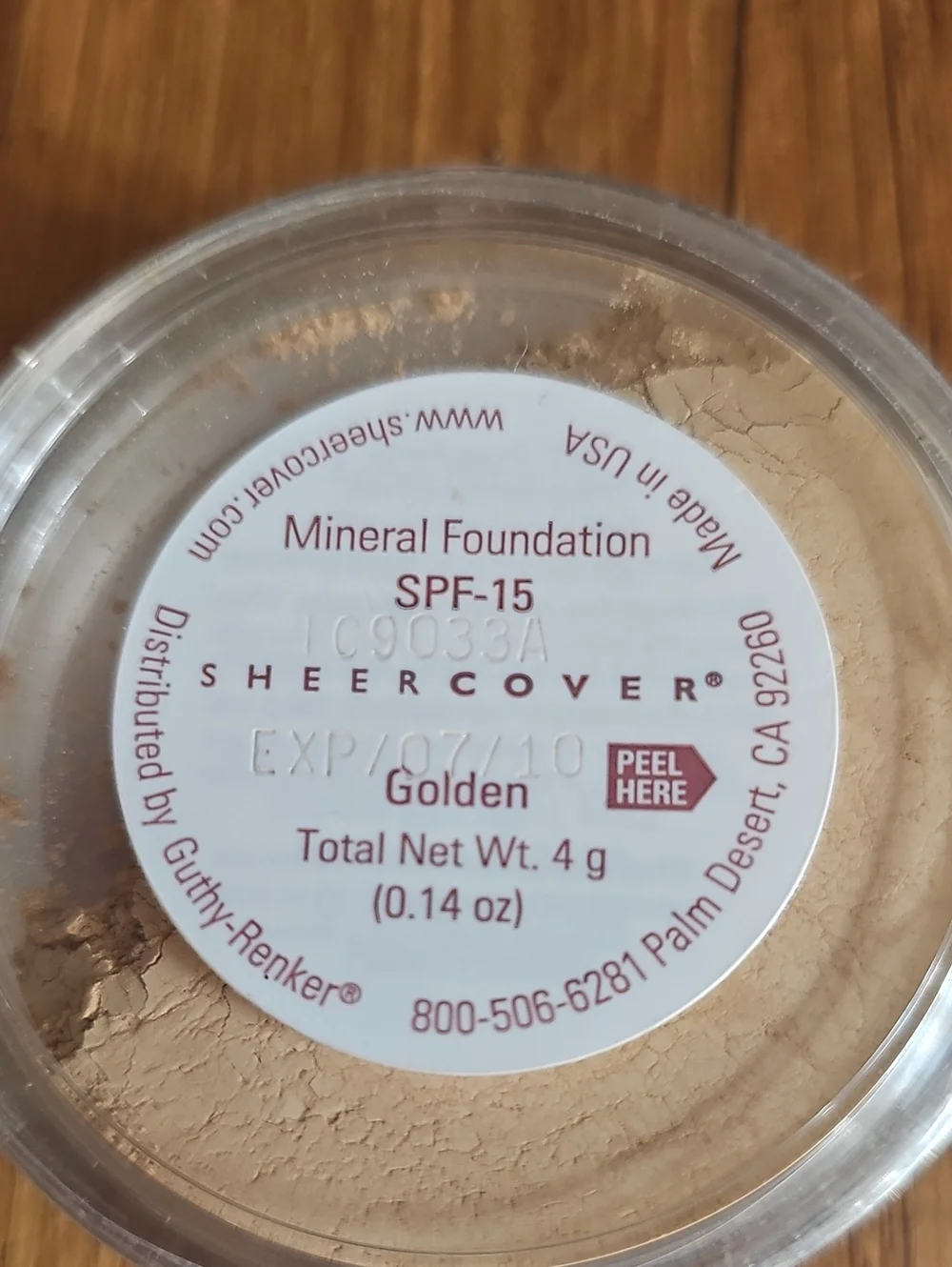 Sheer Cover Golden Mineral Foundation Powder Makeup Large 4g SPF-15 New Sealed